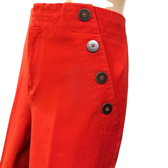Anthropologie The Essential Slim Trouser Crop Pants Nautical Button Pockets sz 8 - Picture 5 of 13